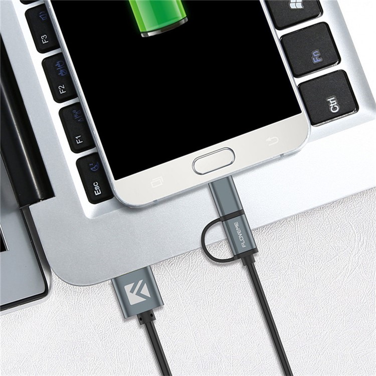 FLOVEME YXF55501 Câble De Recharge Sync Données 2 En 1 Micro USB Type 1 Type QC3.0-7