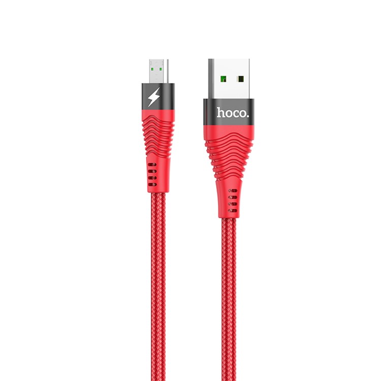 HOCO U53 Micro USB Charging Data Cable 1.2m Support 4A Flash Charging for Huawei Xiaomi OnePlus Etc. - Red-2