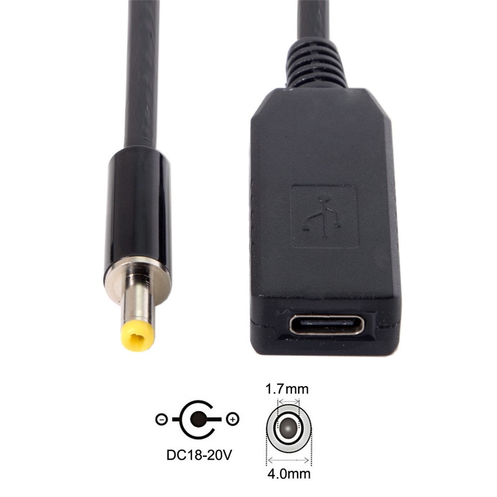 CY UC-101 USB-C Female to 4.0*1.7mm Male Power Plug PD Emulator Trigger Charge Cable-6