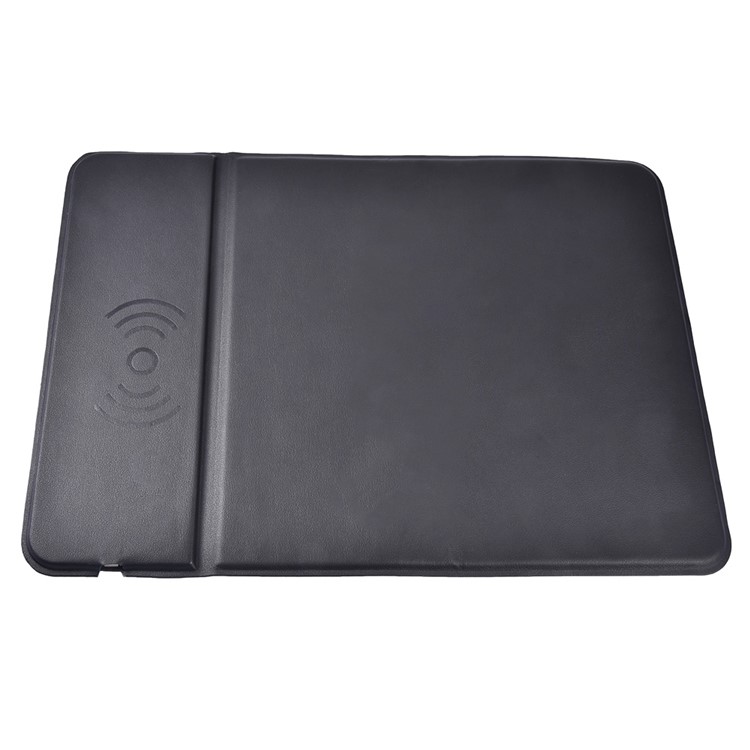 Desktop Wireless PU Leather Mouse Pad Charger Anti-slip Quick-charging Mat (NOT Support FOD Function) - Black-5