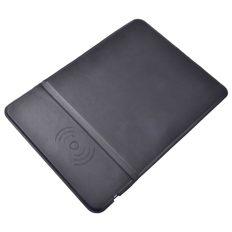 Desktop Wireless PU Leather Mouse Pad Charger Anti-slip Quick-charging Mat (NOT Support FOD Function) - Black-6