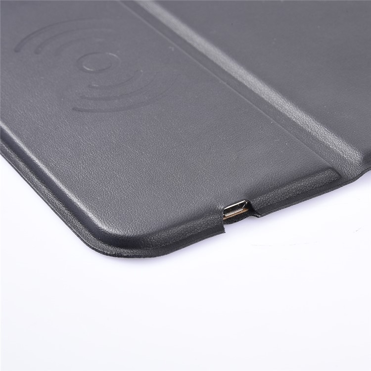 Desktop Wireless PU Leather Mouse Pad Charger Anti-slip Quick-charging Mat (NOT Support FOD Function) - Black-7