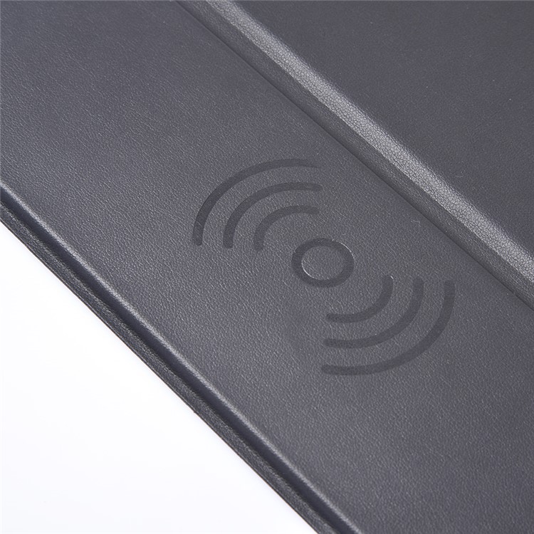 Desktop Wireless PU Leather Mouse Pad Charger Anti-slip Quick-charging Mat (NOT Support FOD Function) - Black-8