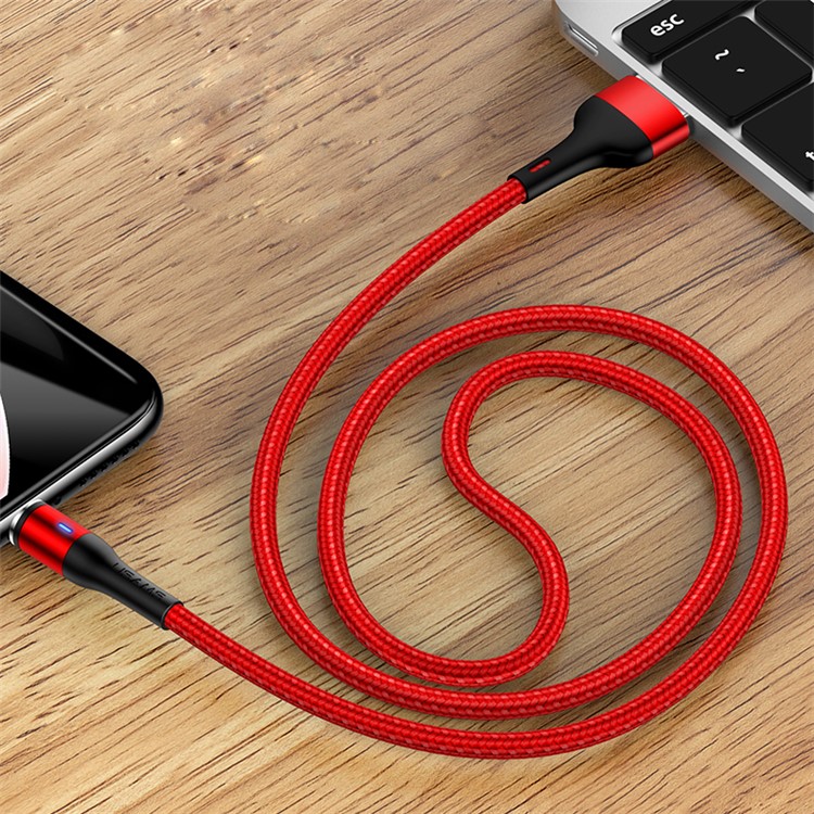 USAMS U29 2m Magnetic Adsorption Micro USB Charging Cord with LED indicator 2.4A - Red-8