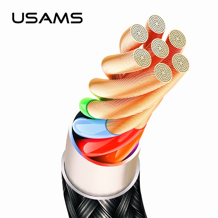 30pcs/establecer USAMS Usams-sj312 U26 Cable de Sincronización de Datos de Carga Micro USB 1m Con Soporte de Visualización - Negro-4