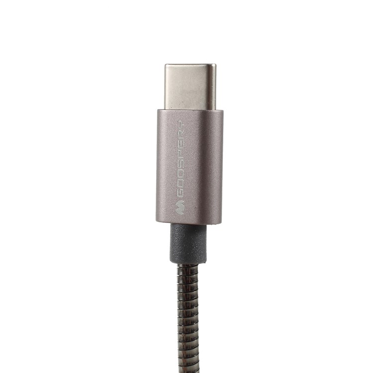 MERCURY GOOSPERY Zinc Alloy Woven Type-C USB Fast Charging Cable for Xiaomi Samsung - Grey-4