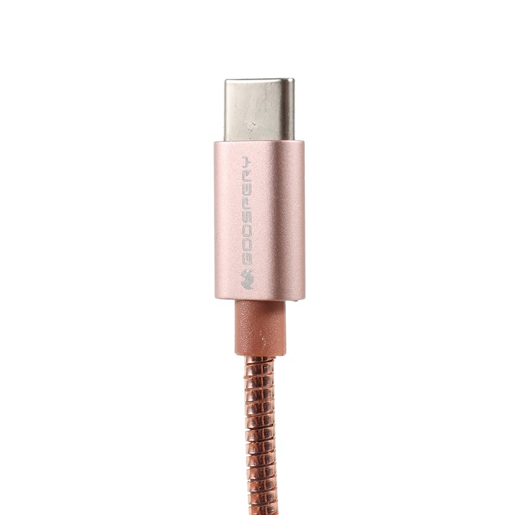 MERCURY GOOSPERY Zinc Alloy Woven Type-C USB Fast Charging Cable for Xiaomi Samsung - Rose Gold-4