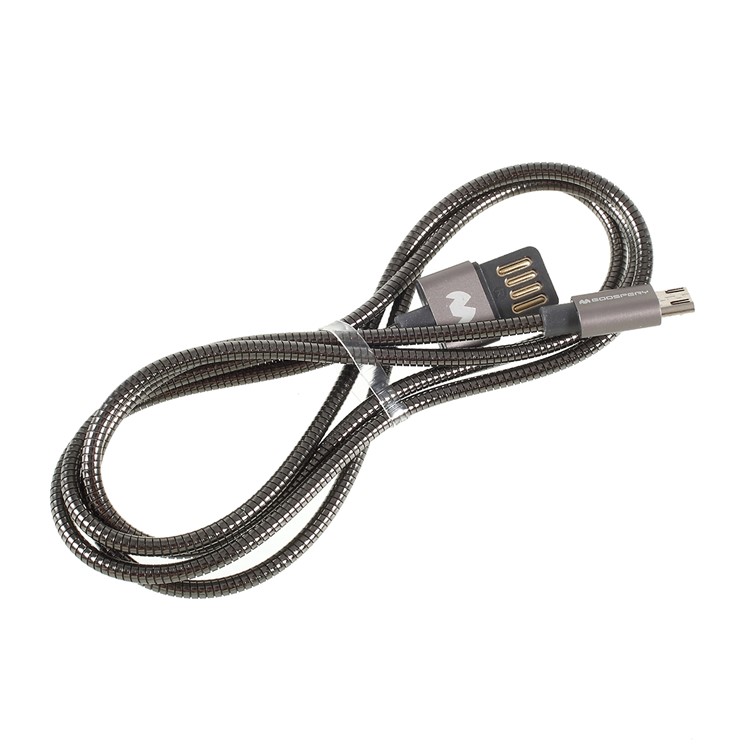 MERCURY GOOSPERY Zinc Alloy Woven Micro USB Fast Charging Cable for Xiaomi Samsung - Grey-2