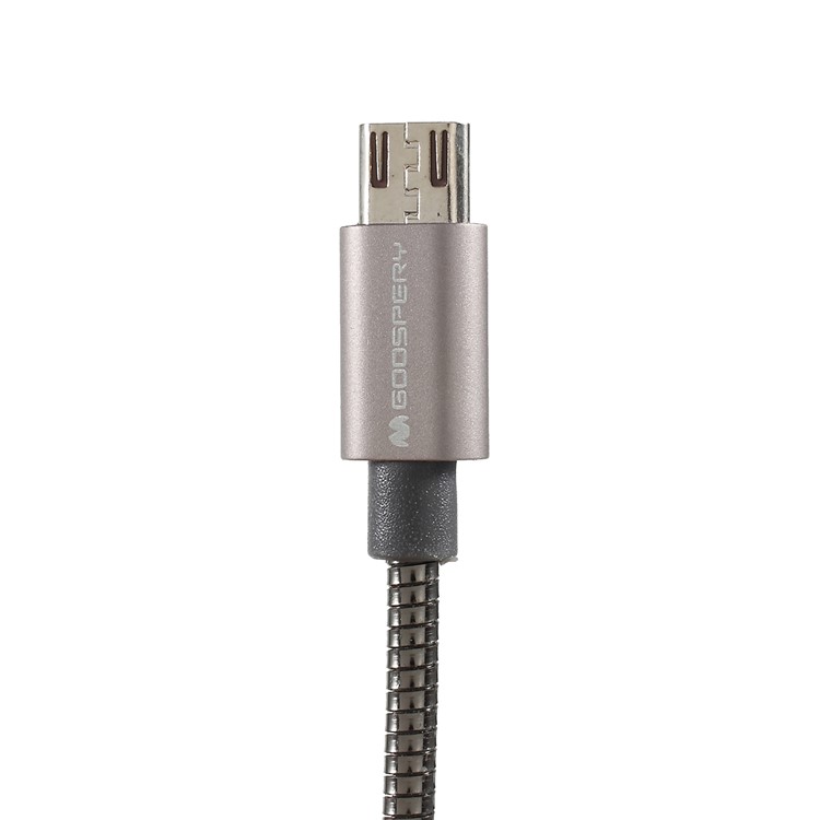 MERCURY GOOSPERY Zinc Alloy Woven Micro USB Fast Charging Cable for Xiaomi Samsung - Grey-3