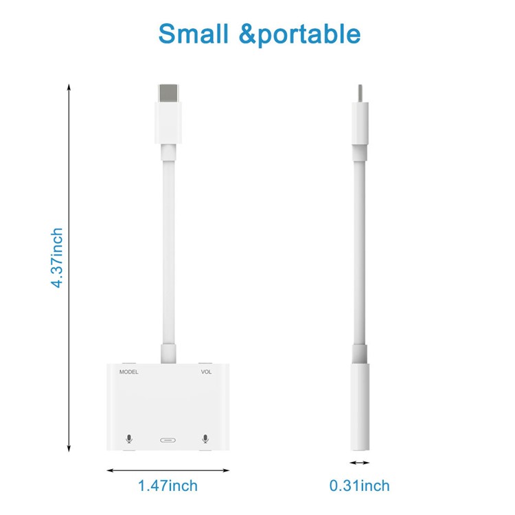 Type-C External USB Sound Card Audio Adapter USB-C Adapter Online Broadcast (Not support call) - White-11