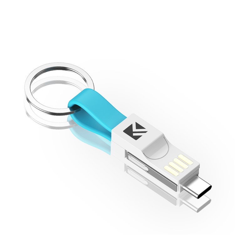 

FLOVEME 3 in 1 2A Lightning Type-C Micro Data Sync Charge Cable for Phone iPad Computer Laptop - Blue, Galaxy S10 Plus