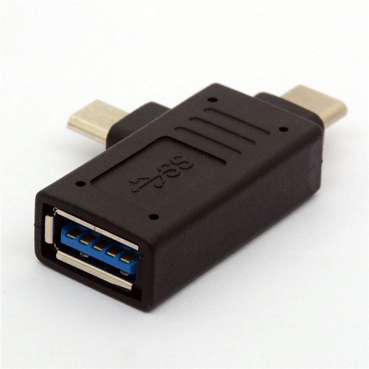 XQ-R012 Multifunction 2-in-1 Micro USB & Type C USB 3.0 OTG Adapter Converter-3