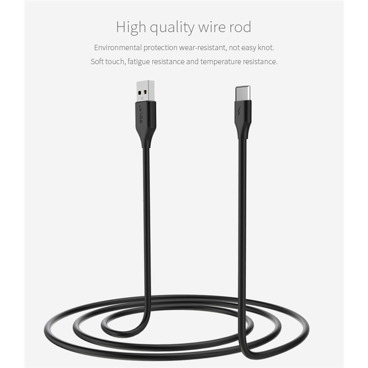 GOLF GC-59T Galloping Type-C Data Cable 2.1A Charging Cord 1m - Black-6