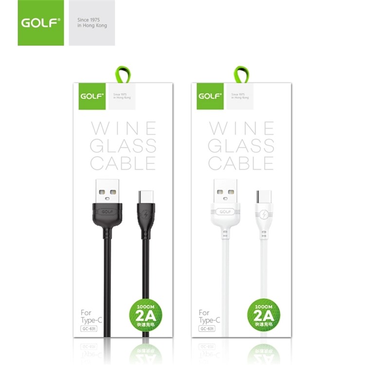 GOLF GC-63m Wine Glass Micro USB Data Sync Charge Cable Cord 2A 1m - Black-3