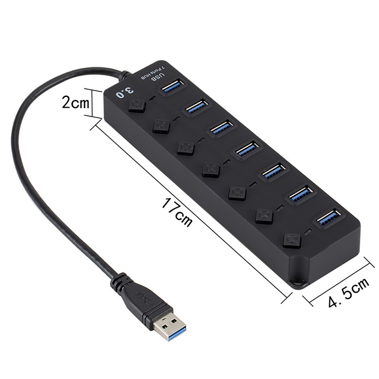 7 Ports High Speed USB 3.0 Hub with On/Off Switches-4