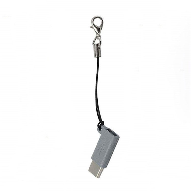 

XQ-A001 Micro USB to Type-C Charging Data Sync Adapter with Anti-lost Strap - Grey, Mi 9