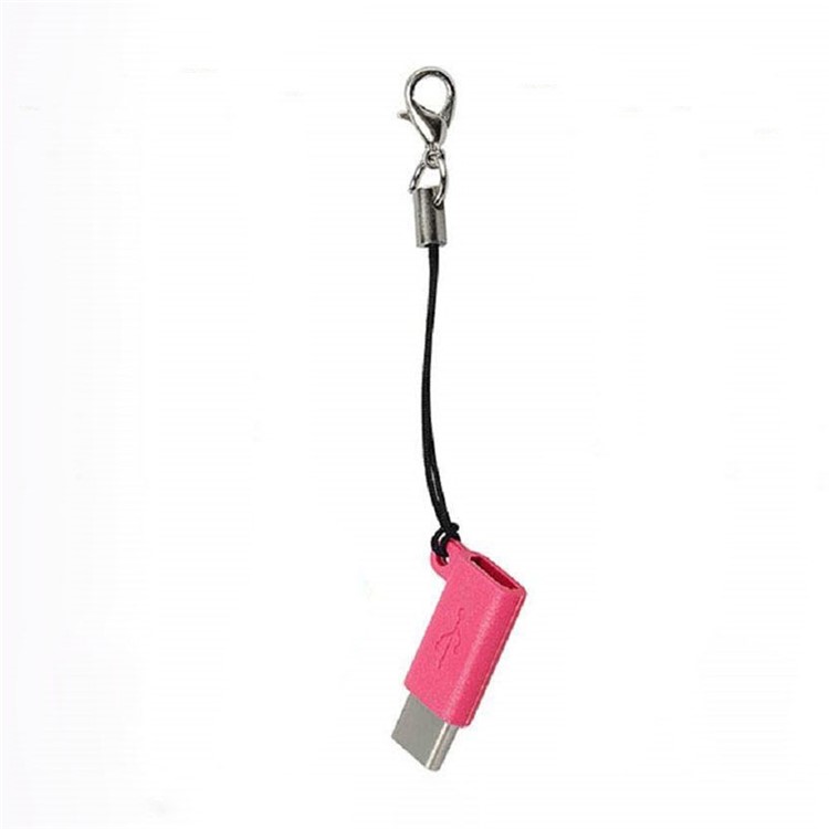 

XQ-A001 Адаптер Micro-USB Для Зарядки Данных Типа C С Анти-потерянным Ремешком - Роза, Mi 9