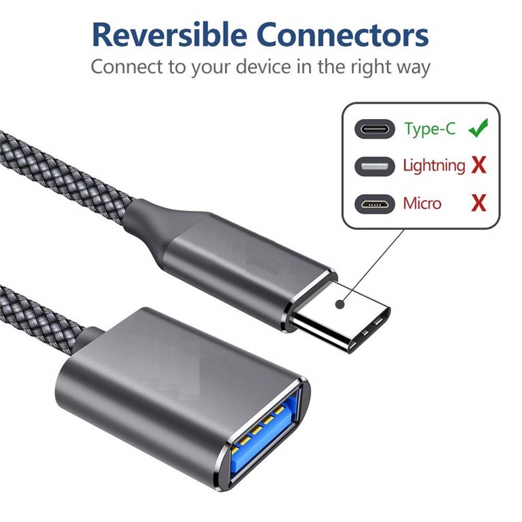 XQ-A003 Type-C Male to USB 3.0 Female OTG Adapter Cable-3