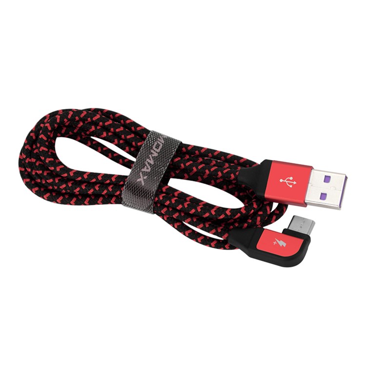 MOMAX L-shape 5A Type-C to USB Cable Support Data Sync and Charge 1.2m - Red-5