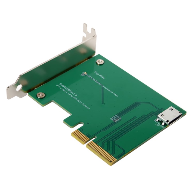 PCI-E 3.0 x4 to Oculink SFF-8612 SFF-8611 Host Adapter for PCIe SSD with Low Profile Bracket-9