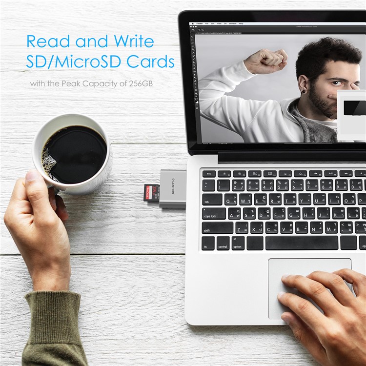 LENTION CS15 USB-C to USB 3.0 SD/Micro SD Card Reader Converter-7