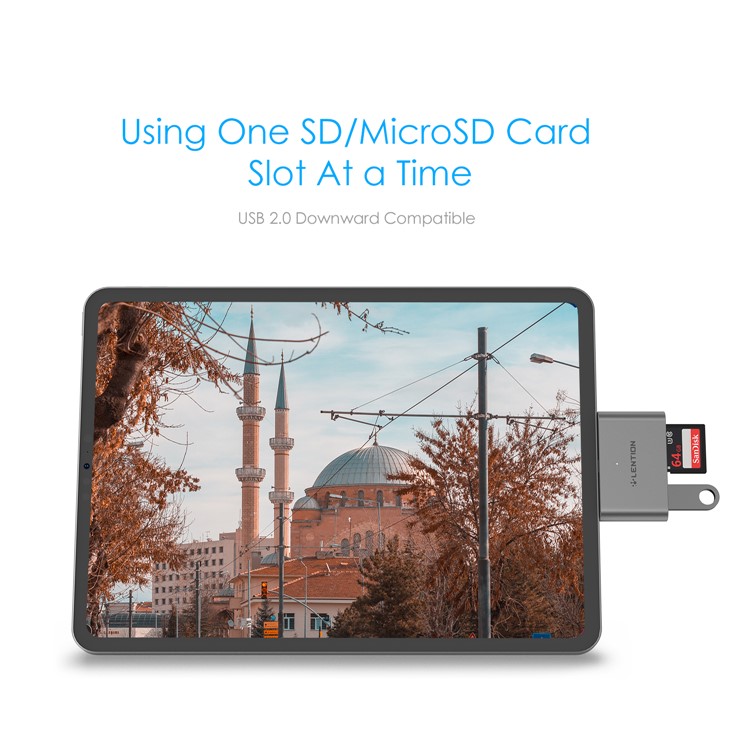LENTION CS15 USB-C to USB 3.0 SD/Micro SD Card Reader Converter-9