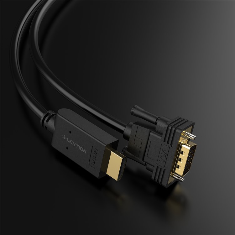 LENTION 1.8M HDMI to VGA Cable Gold-Plated Adapter 1080P Converter Cable-7