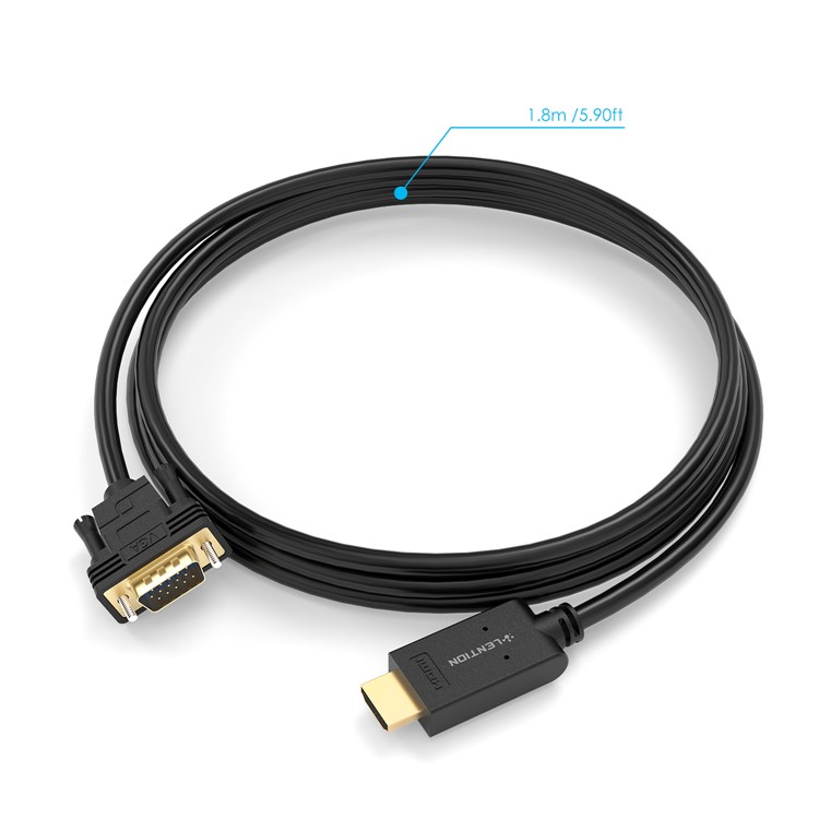 LENTION 1.8M HDMI to VGA Cable Gold-Plated Adapter 1080P Converter Cable-8