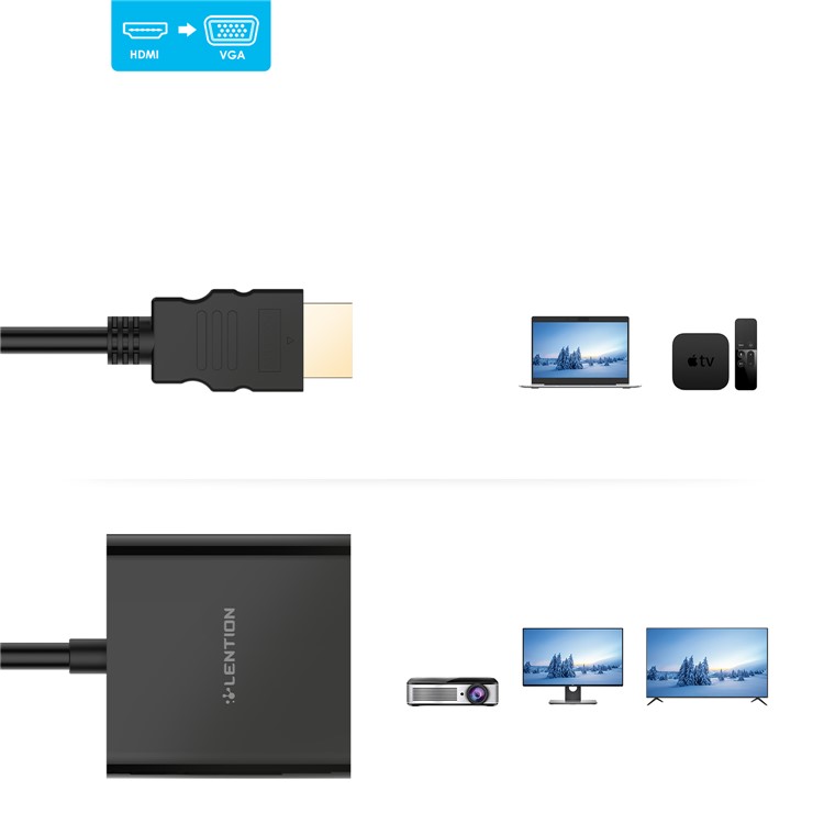 LENTION HDMI to 1080P VGA Adapter Converter-2
