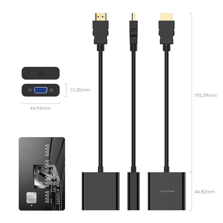 LENTION HDMI to 1080P VGA Adapter Converter-7