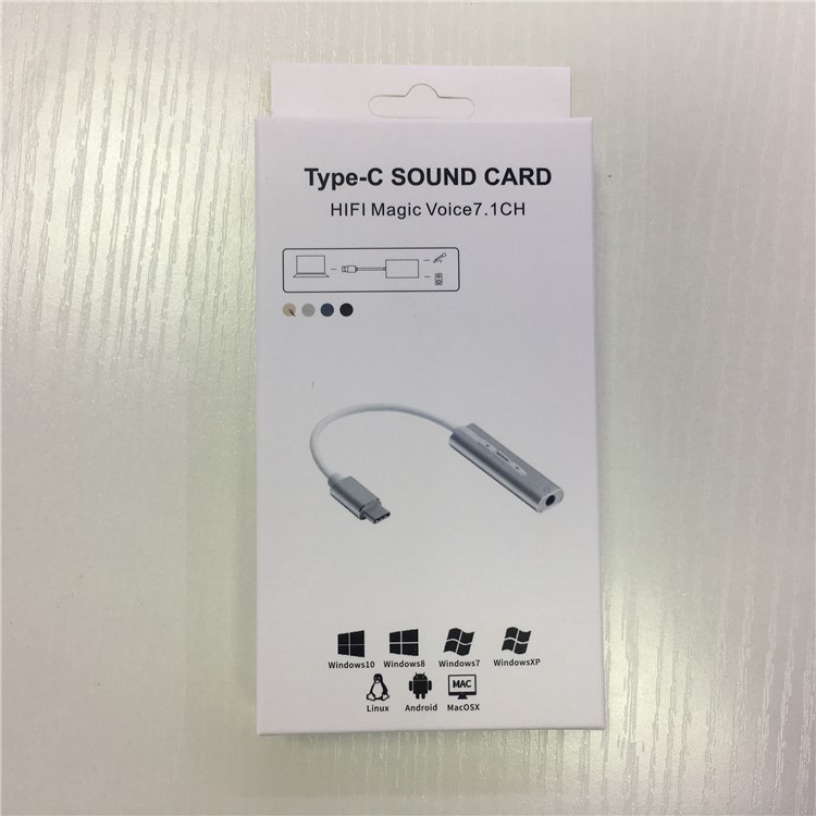 Earphone Microphone 2-in-1Type-C to 3.5mm Single Hole Sound Card - Random Color-5