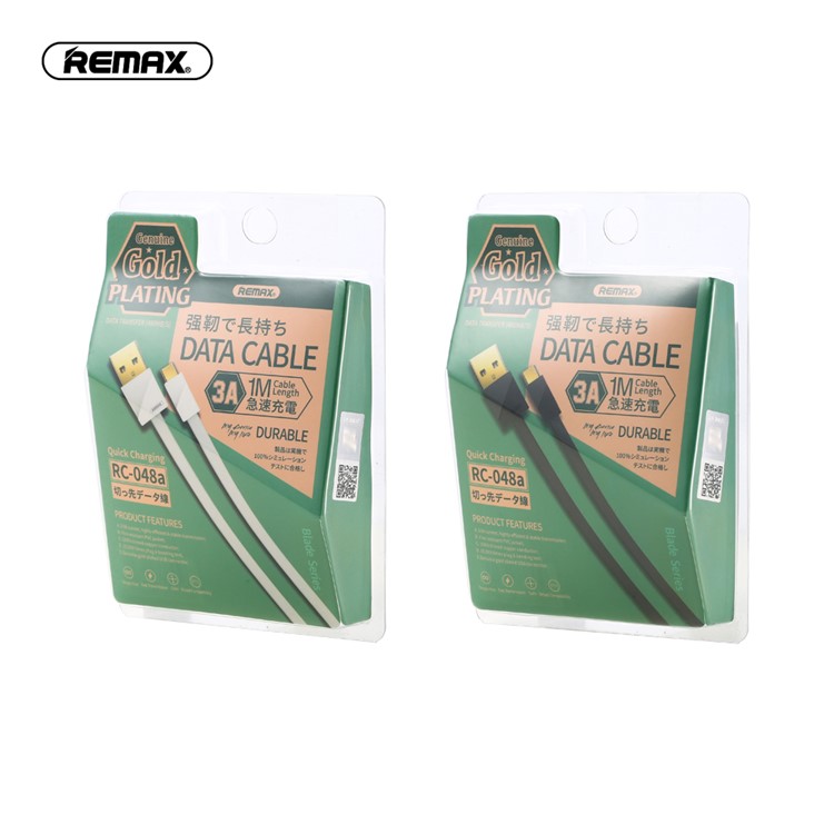REMAX Blade Type-C 3A Fast Charging Data Sync Cable Gold Plated Plug - Black-4