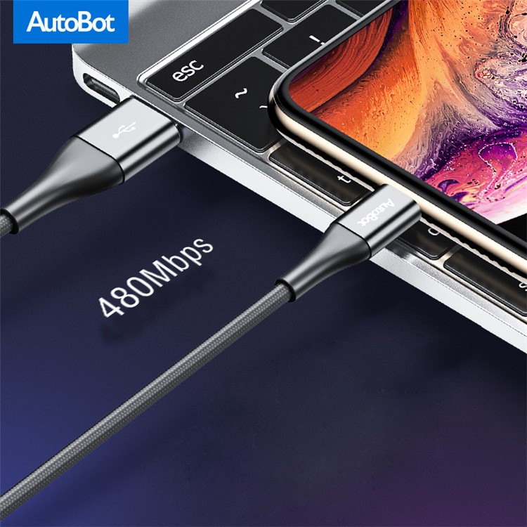 ROCK AUTOBOT A2 Mifi Aluminium Alloy Woven Texture Quick Charging Cable - Black-4