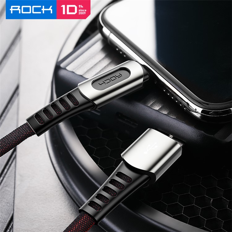 Cable De Carga De Sincronización De Datos USB Tipo C De ROCK M8 Tejido 1.0M Para Samsung Huawei - Negro-7