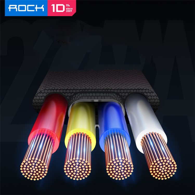 ROCK M8 Gewebtes Muster 1.0M Typ-C USB-Daten-Sync-Ladekabel Für Samsung Huawei - Blau-5