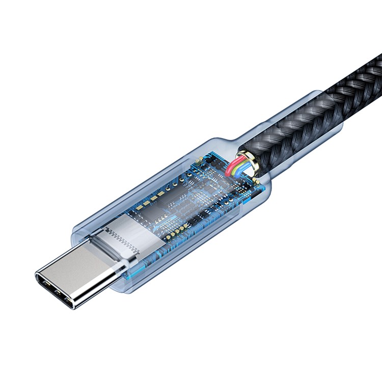 BASEUS Typ-C Multifunktions-USB-Kabel PD3.1 Gen2 (10 Gbit / S) 100 W (20 V / 5 A) 1 M Unterstützt 4K HD-Projektion - Dunkelgrau / Schwarz-12