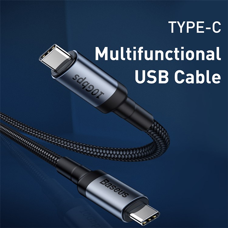 BASEUS Typ-C Multifunktions-USB-Kabel PD3.1 Gen2 (10 Gbit / S) 100 W (20 V / 5 A) 1 M Unterstützt 4K HD-Projektion - Dunkelgrau / Schwarz-4