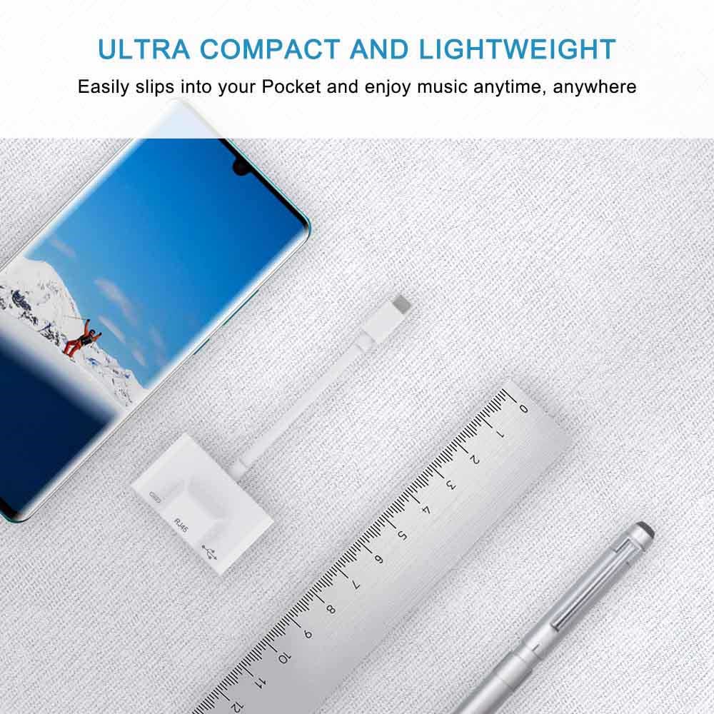 Type-C to RJ45 Ethernet OTG Adapter Wired LAN Card Ethernet USB OTG HUB HD Video Adapter - White-6