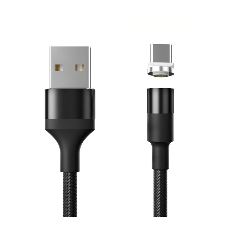 

Woven Pattern 1.2M Magnetic Type-C USB Charging Cable for Samsung Huawei Xiaomi - Black, Galaxy A8s