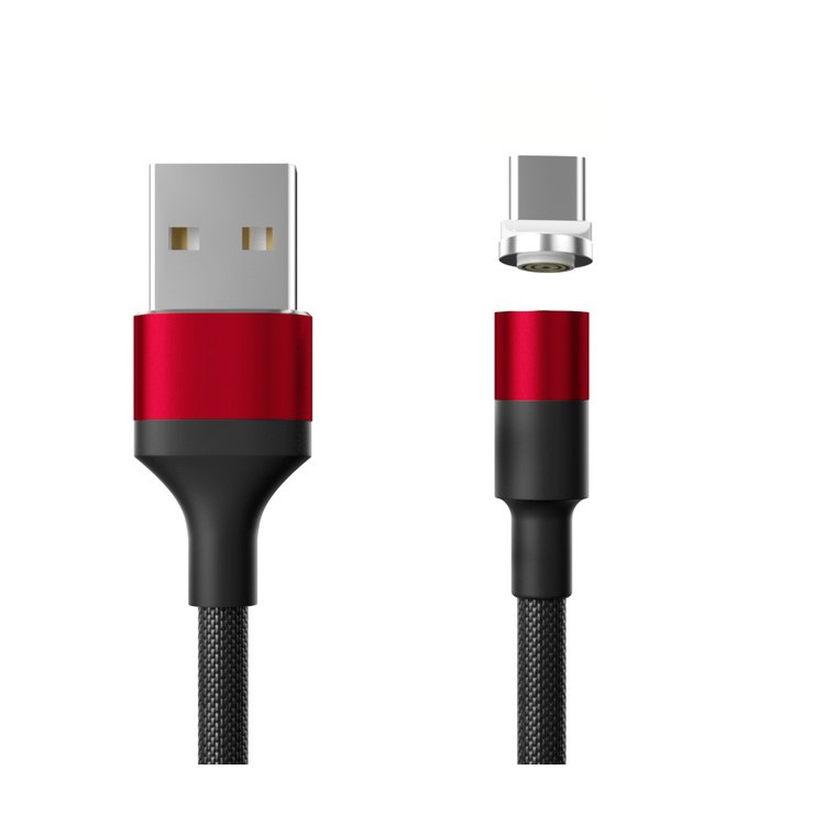 

Тканый Рисунок 1.2M Магнитного Типа С USB-кабель Для Зарядки Для Samsung Huawei Xiaomi - Красный, Galaxy A8s