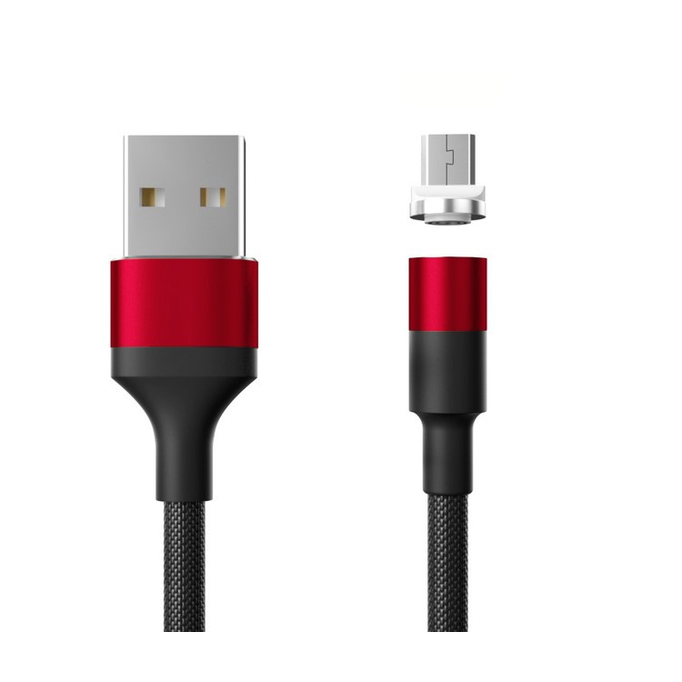 

Woven Pattern 1.2M Magnetic Micro USB Charging Cable for Samsung Huawei Xiaomi - Red, Galaxy A10