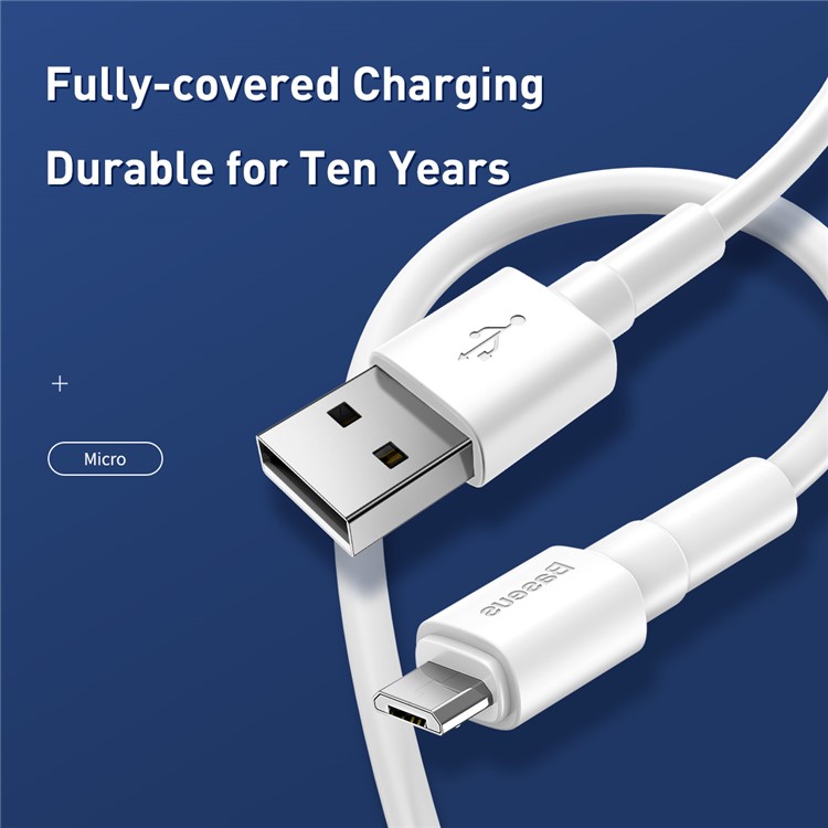 BASEUS 1m 2.4A Micro USB Charge Cable Fast Charge for Samsung Huawei Xiaomi Etc-2