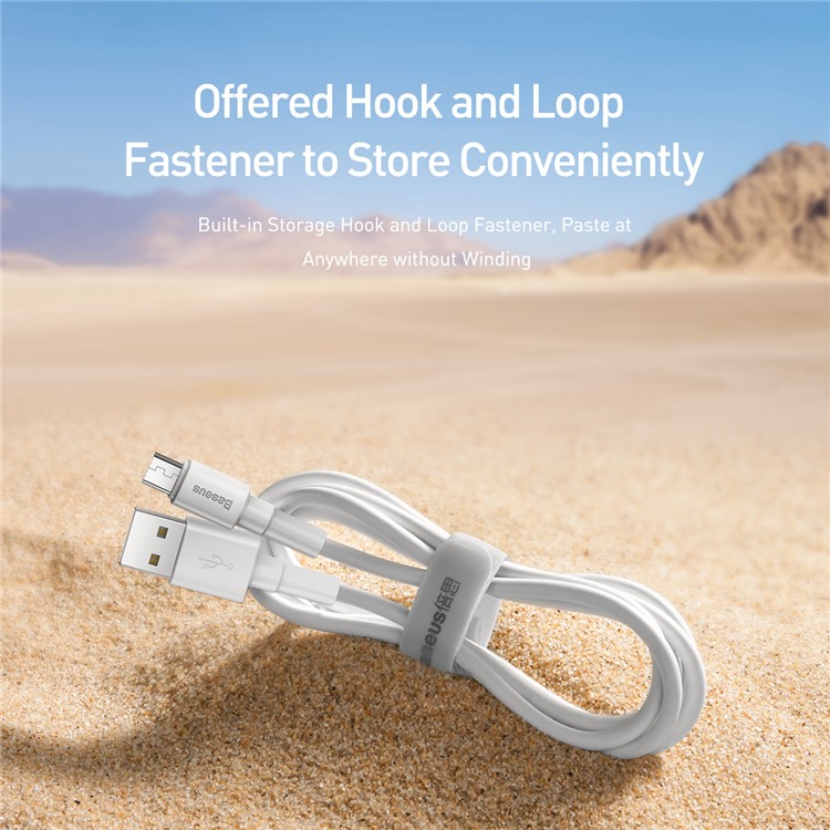 BASEUS 1m 2.4A Micro USB Charge Cable Fast Charge for Samsung Huawei Xiaomi Etc-4
