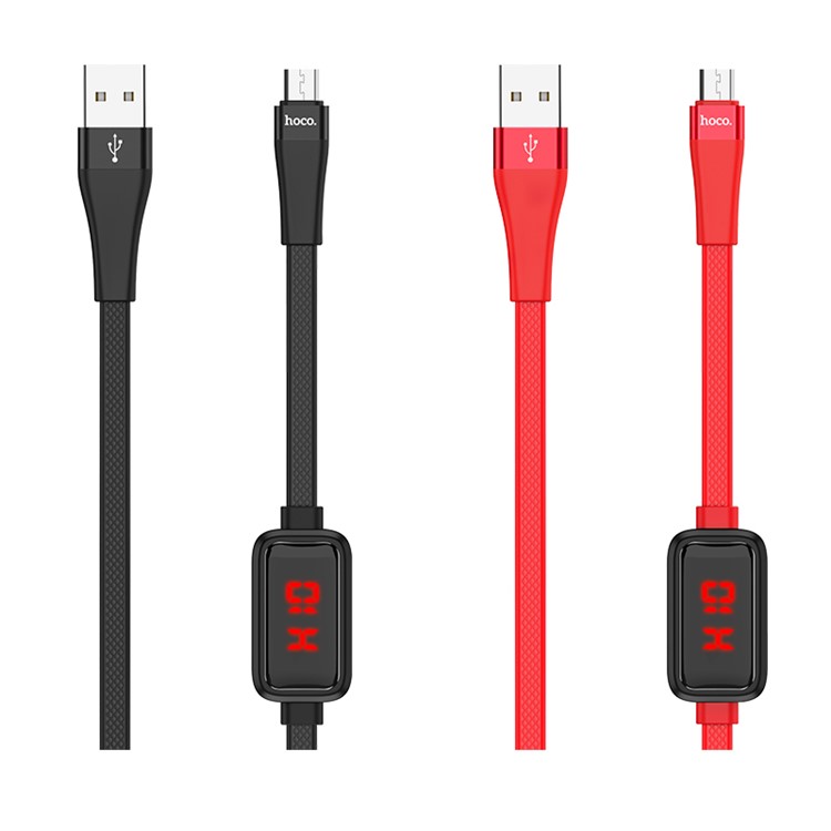 HOCO S4 Charging Data Cable with Timing Display for Micro USB - Black-5