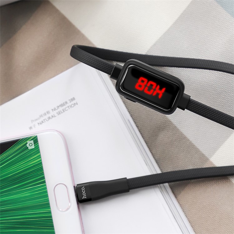 HOCO S4 Charging Data Cable with Timing Display for Micro USB - Black-7