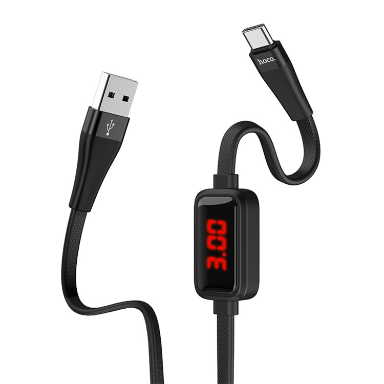 HOCO S4 Charging Data Cable with Timing Display for Type-C - Black-2