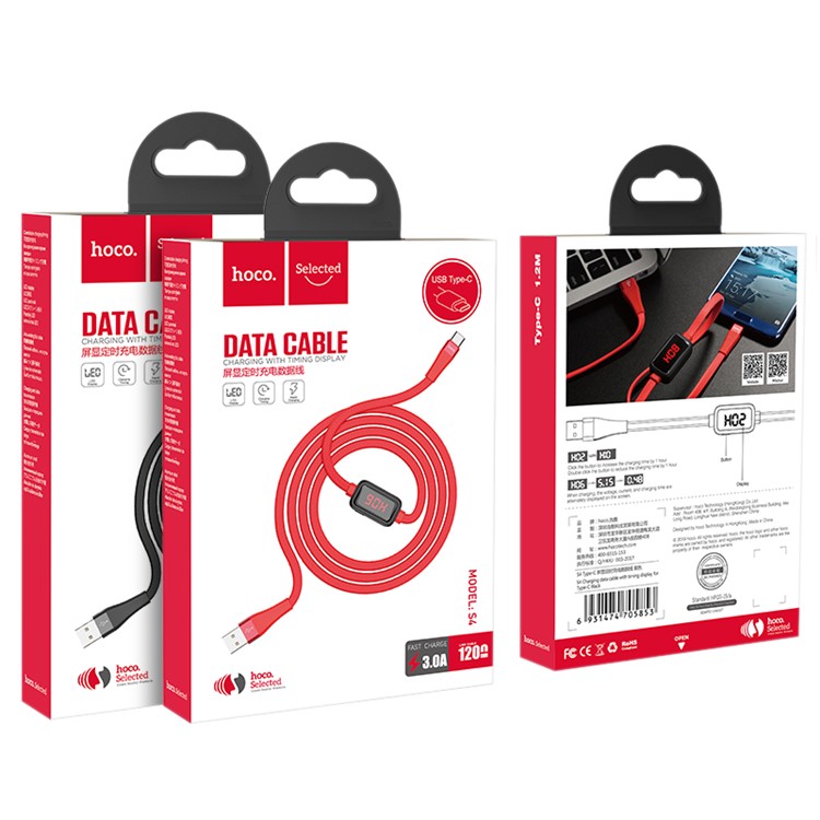 HOCO S4 Charging Data Cable with Timing Display for Type-C - Black-8