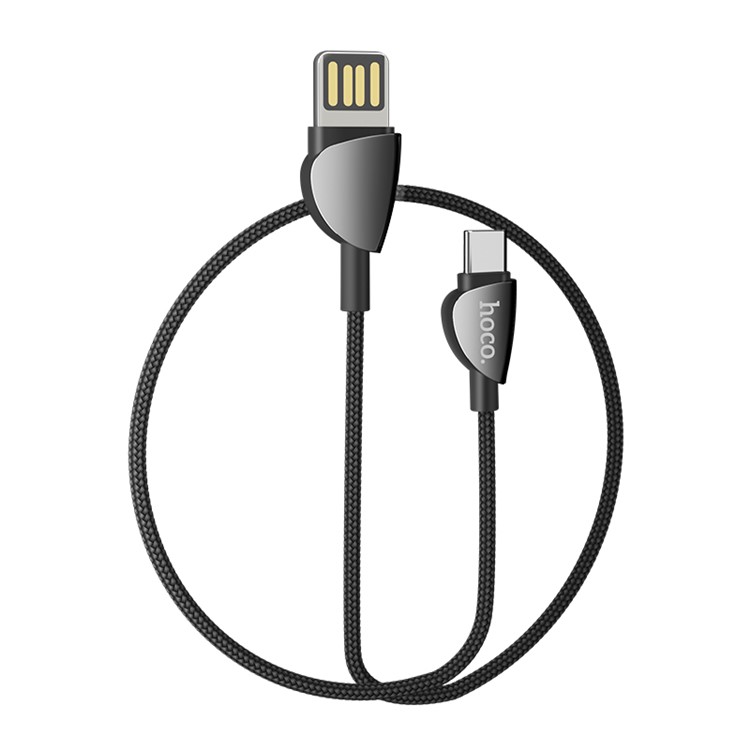 HOCO U62 Nylon Braid USB-A Reversible 3A Fast Charging Type-C Data Cable 1.2m - Black-3