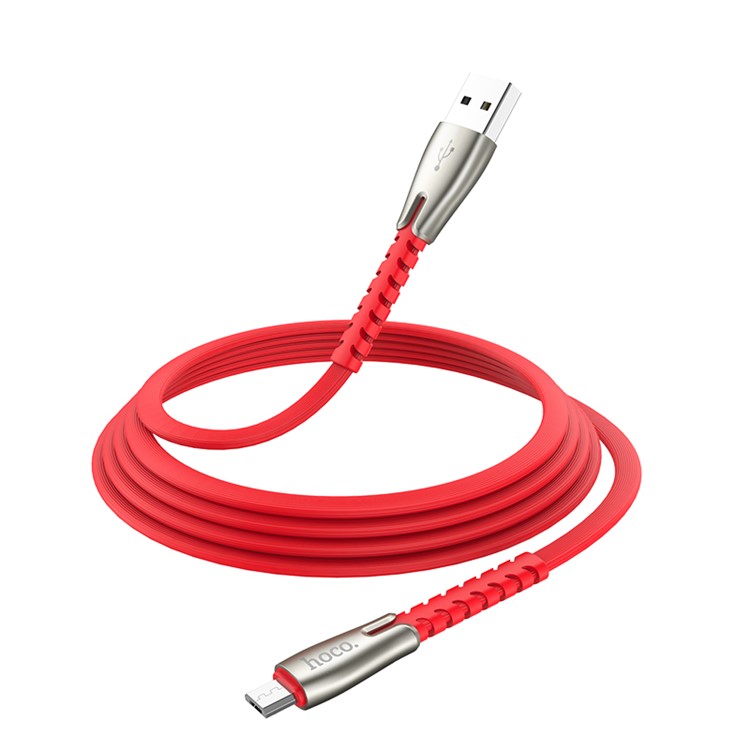 HOCO Core Charging Micro USB Data Cable 1.2m for Huawei Xiaomi OnePlus Etc. - Red-2