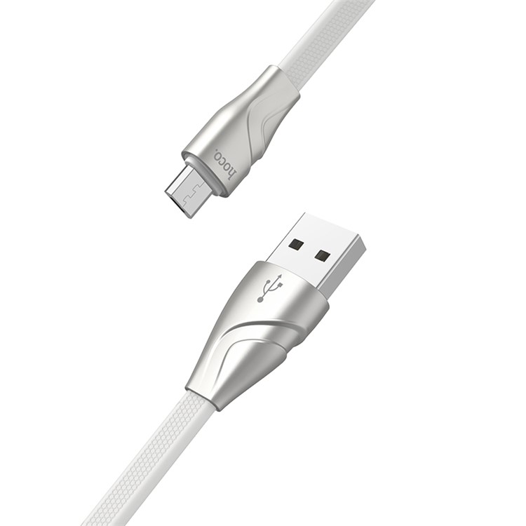 HOCO U57 Micro USB 1.2m Twisting Charging Data Cable for Huawei Xiaomi OnePlus Etc. - White-2